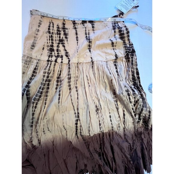 Vintage NWT dead stock Boho Cotton Tie-Dye Maxi Skirt Sz 16 crinkle cotton - Picture 9 of 11